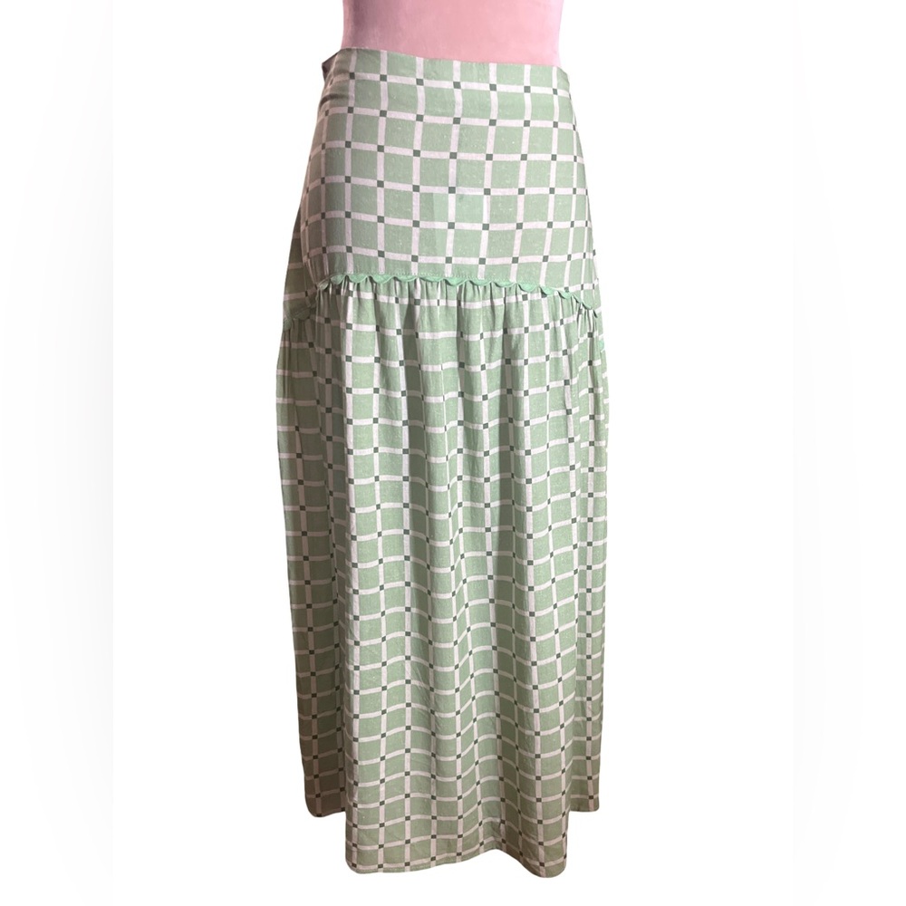 Taylor Tillman New York NWT Cotton and Linen Blend JOSEPHINE SKIRT Drop Waist - Picture 6 of 8
